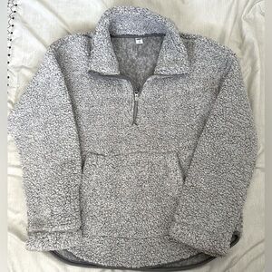 Old Navy Grey Sherpa Quarter Zip